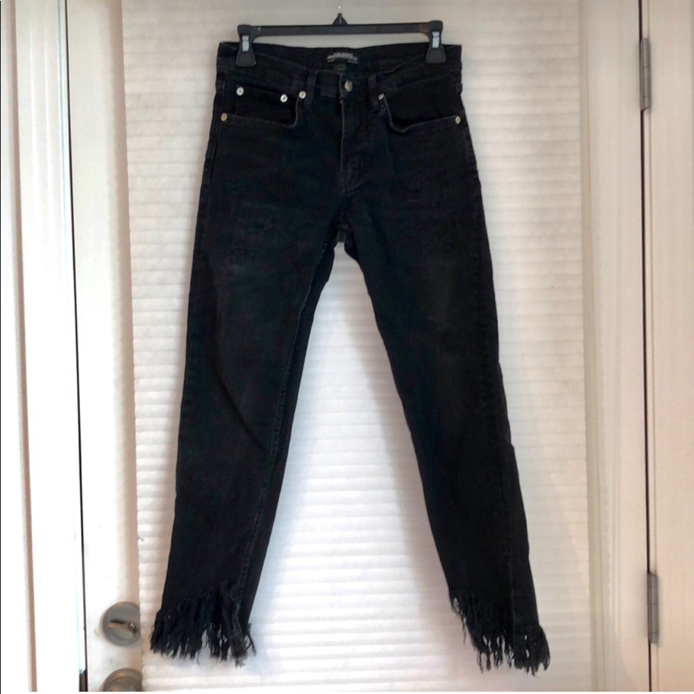 ZARA PREMIUM DENIM FRINGE BOTTOM
